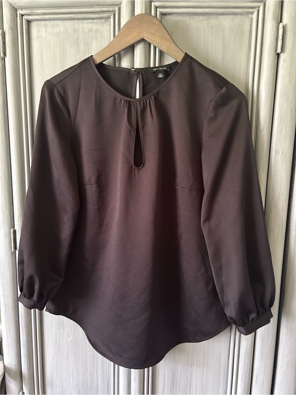 Ann Taylor Black Keyhole Blouse
